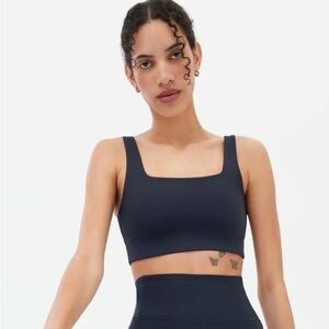 NWT Girlfriend Collective Black Tommy Cropped Bra Size Small